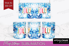Funny Christmas Quote Mug Wrap - Tie Dye Mug PNG Sublimation Product Image 1