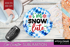 Funny Christmas Quote Car Coaster - Tie Dye Coaster PNG Product Image 1