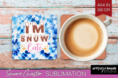 Funny Christmas Quote Square Coaster - Tie Dye Coaster PNG Product Image 1