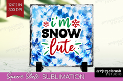Funny Christmas Quote Slate PNG - Tie Dye Square Slate Product Image 1