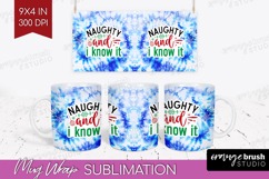 Funny Christmas Quote Mug Wrap - Tie Dye Mug PNG Sublimation Product Image 1