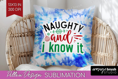 Funny Christmas Quote Pillow Sublimation - Tie Dye Pillow Product Image 1