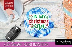 Funny Christmas Quote Car Coaster - Tie Dye Coaster PNG Product Image 1