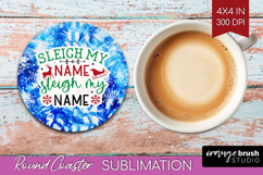 Funny Christmas Quote Round Coaster - Tie Dye Coaster PNG Product Image 1
