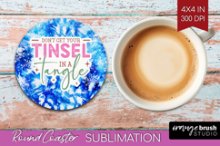 Funny Christmas Quote Round Coaster - Tie Dye Coaster PNG Product Image 1