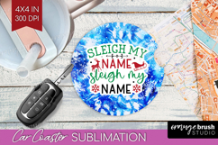 Funny Christmas Quote Car Coaster - Tie Dye Coaster PNG Product Image 1