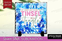 Funny Christmas Quote Slate PNG - Tie Dye Square Slate Product Image 1