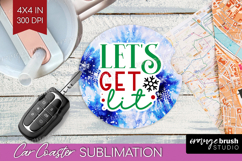 Funny Christmas Quote Car Coaster - Tie Dye Coaster PNG Product Image 1