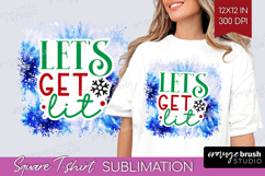 Funny Christmas Quote Square Tshirt Background - Tie Dye PNG Product Image 1