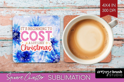 Funny Christmas Quote Square Coaster - Tie Dye Coaster PNG Product Image 1