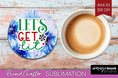 Funny Christmas Quote Round Coaster - Tie Dye Coaster PNG Product Image 1