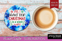 Funny Christmas Quote Round Coaster - Tie Dye Coaster PNG Product Image 1