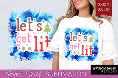 Funny Christmas Quote Square Tshirt Background - Tie Dye PNG Product Image 1