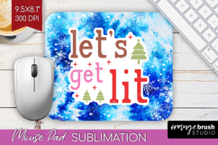 Funny Christmas Quote Mouse Pad Sublimation - Tie Dye PNG Product Image 1