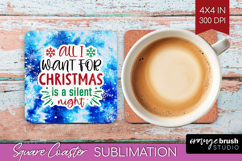 Funny Christmas Quote Square Coaster - Tie Dye Coaster PNG Product Image 1