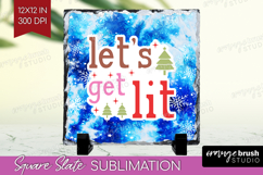 Funny Christmas Quote Slate PNG - Tie Dye Square Slate Product Image 1