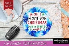 Funny Christmas Quote Car Coaster - Tie Dye Coaster PNG Product Image 1