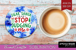 Funny Christmas Quote Round Coaster - Tie Dye Coaster PNG Product Image 1