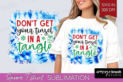 Funny Christmas Quote Square Tshirt Background - Tie Dye PNG Product Image 1
