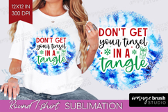 Funny Christmas Quote Round Tshirt Background - Tie Dye PNG Product Image 1
