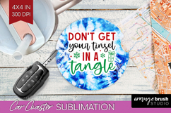 Funny Christmas Quote Car Coaster - Tie Dye Coaster PNG Product Image 1
