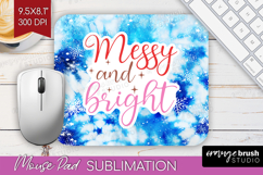 Funny Christmas Quote Mouse Pad Sublimation - Tie Dye PNG Product Image 1