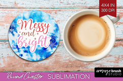 Funny Christmas Quote Round Coaster - Tie Dye Coaster PNG Product Image 1