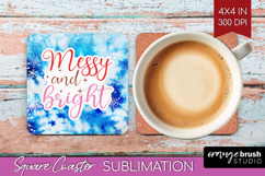 Funny Christmas Quote Square Coaster - Tie Dye Coaster PNG Product Image 1