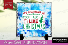 Funny Christmas Quote Slate PNG - Tie Dye Square Slate Product Image 1