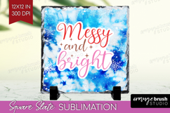 Funny Christmas Quote Slate PNG - Tie Dye Square Slate Product Image 1