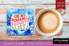 Funny Christmas Quote Square Coaster - Tie Dye Coaster PNG Product Image 1