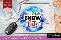 Funny Christmas Quote Car Coaster - Tie Dye Coaster PNG Product Image 1