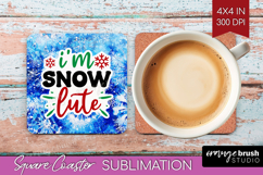 Funny Christmas Quote Square Coaster - Tie Dye Coaster PNG Product Image 1