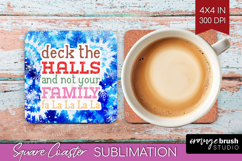 Funny Christmas Quote Square Coaster - Tie Dye Coaster PNG Product Image 1