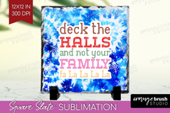 Funny Christmas Quote Slate PNG - Tie Dye Square Slate Product Image 1