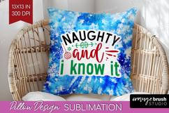 Funny Christmas Quote Pillow Sublimation - Tie Dye Pillow Product Image 1