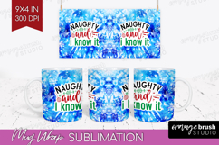 Funny Christmas Quote Mug Wrap - Tie Dye Mug PNG Sublimation Product Image 1