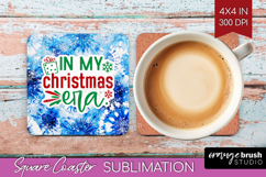 Funny Christmas Quote Square Coaster - Tie Dye Coaster PNG Product Image 1