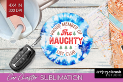 Funny Christmas Quote Car Coaster - Tie Dye Coaster PNG Product Image 1