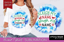 Funny Christmas Quote Round Tshirt Background - Tie Dye PNG Product Image 1