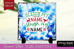 Funny Christmas Quote Slate PNG - Tie Dye Square Slate Product Image 1