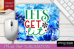 Funny Christmas Quote Mouse Pad Sublimation - Tie Dye PNG Product Image 1