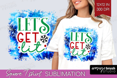 Funny Christmas Quote Square Tshirt Background - Tie Dye PNG Product Image 1