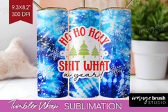 Funny Christmas Quote Tumbler Wrap - Tie Dye Tumbler PNG Product Image 1