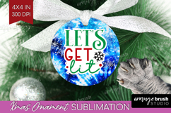 Funny Christmas Quote Ornament PNG - Tie Dye PNG Sublimation Product Image 1