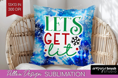 Funny Christmas Quote Pillow Sublimation - Tie Dye Pillow Product Image 1