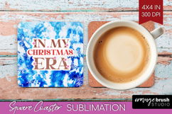Funny Christmas Quote Square Coaster - Tie Dye Coaster PNG Product Image 1
