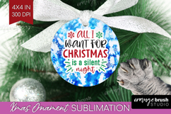 Funny Christmas Quote Ornament PNG - Tie Dye PNG Sublimation Product Image 1