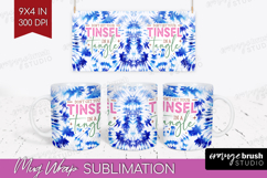 Funny Christmas Quote Mug Wrap - Tie Dye Mug PNG Sublimation Product Image 1