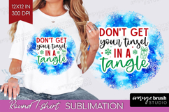 Funny Christmas Quote Round Tshirt Background - Tie Dye PNG Product Image 1